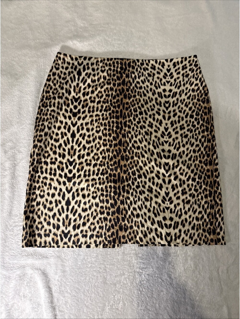 Larry Levine Womens Skirt Size 16 Leopard Back Slit Pin Up Y2K (0050)